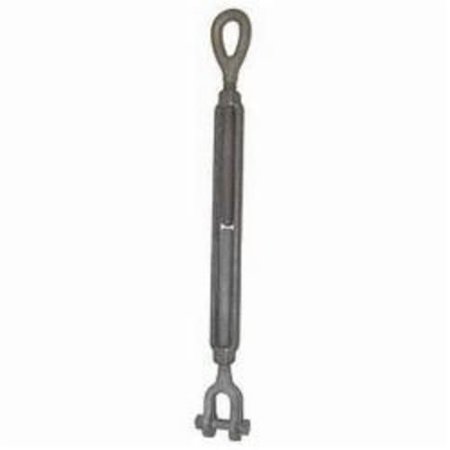 CM Turnbuckle, JawEye, 38 In Thread, 1200 Lb Working, 6 In Take Up, Steel 0606JE